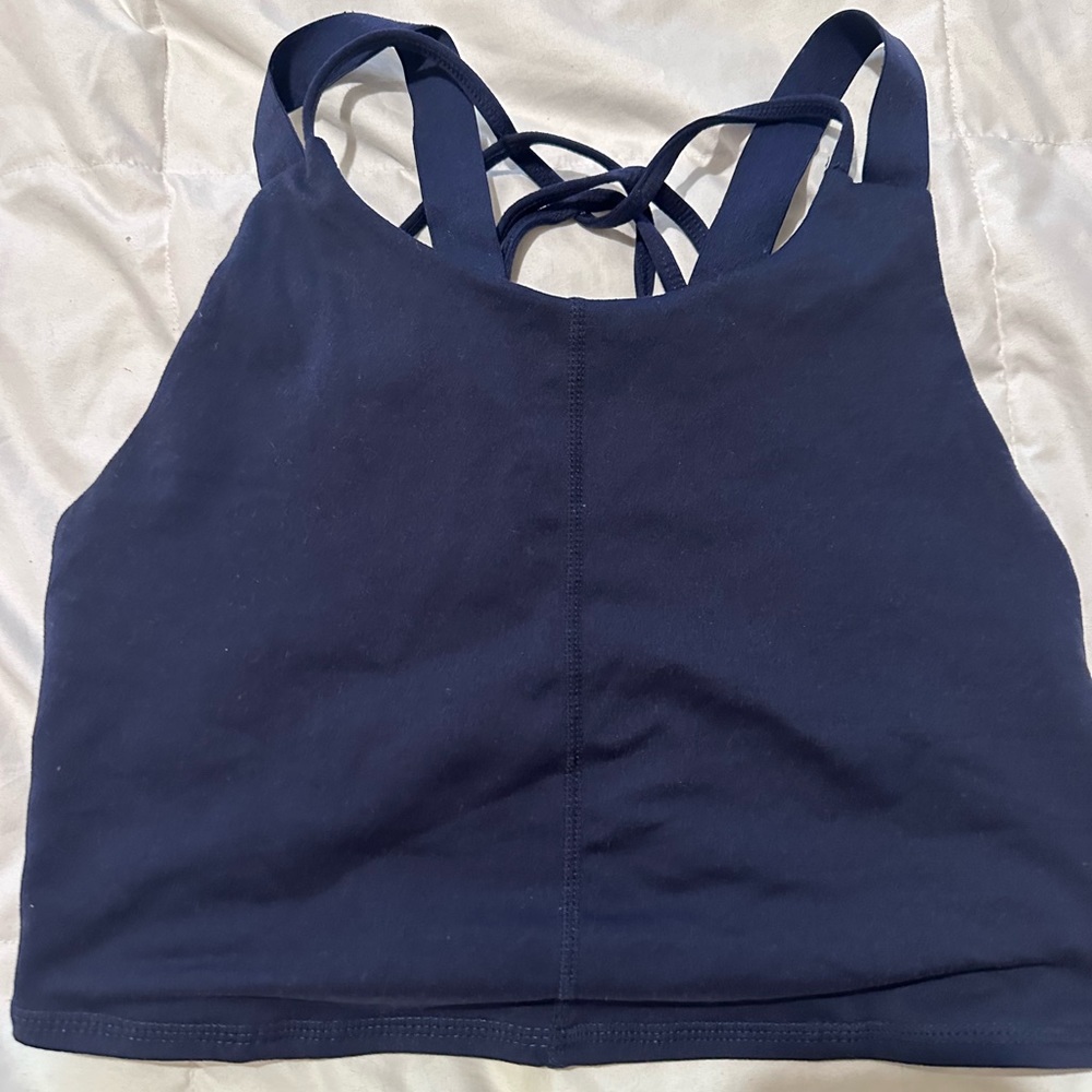 Navy Blue Sports Bra Top